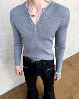 【2.25新作】バイカラーモードニットトップス mf3680