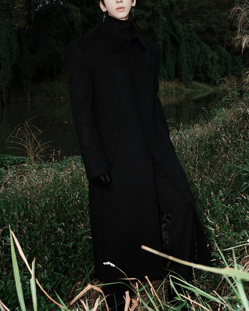 【11.21新作】ウール50%モードロングコート mf3590