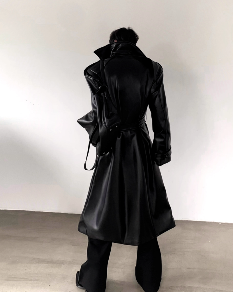 【12.12新作】オーバーレザーロングジャケット mf3613