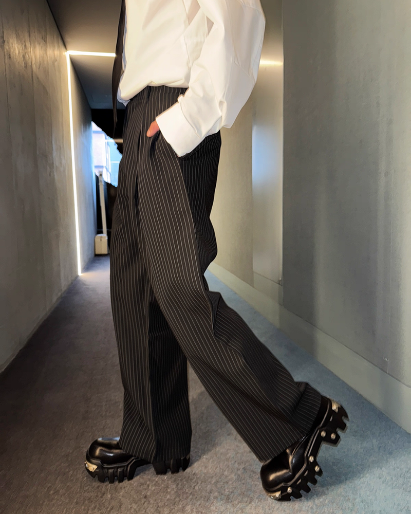 【11.7新作】ストライプルーズコリアンスラックス mf3578