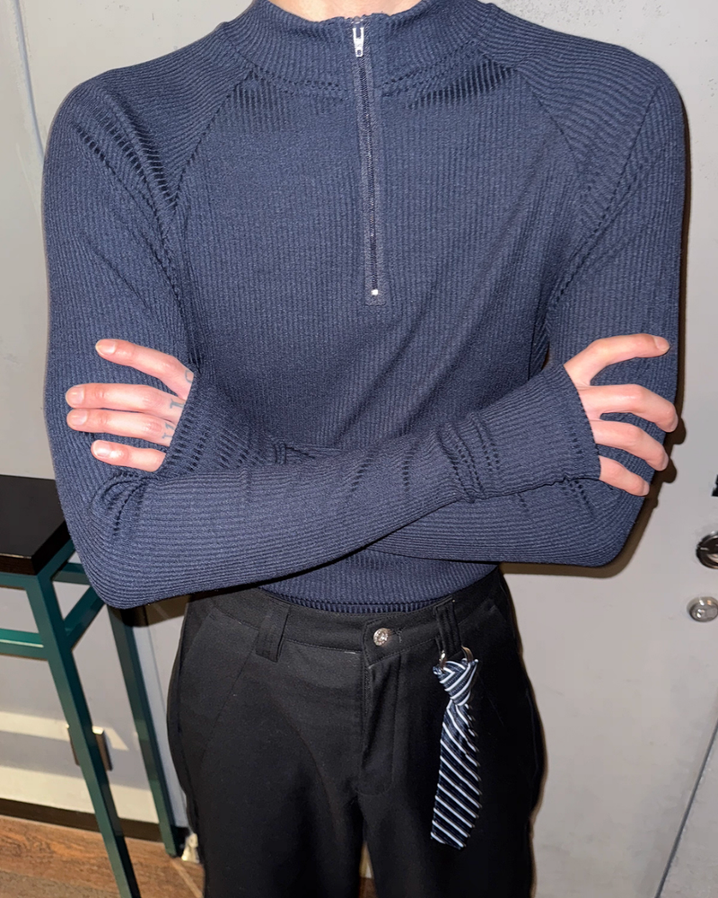 【11.5新作】ハイネックジップアップカットソー mf3573