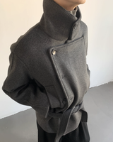 【12.22新作】ウールスタンドカラーショートジャケット mf3616