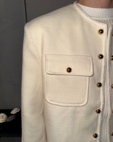 【11.19新作】シンプルモードツイードジャケット mf3587