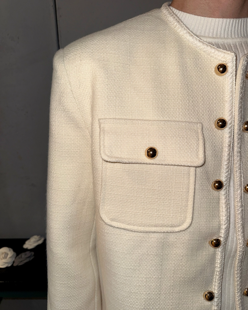 【11.19新作】シンプルモードツイードジャケット mf3587