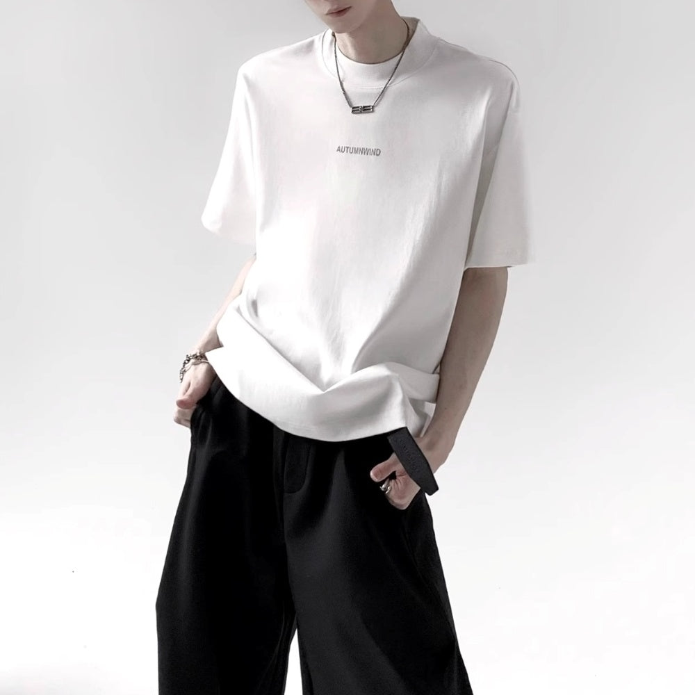 ハイネックロゴデザインモードTシャツ mf3296【韓国モード