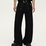 Double-breasted high-waisted pants mf3625