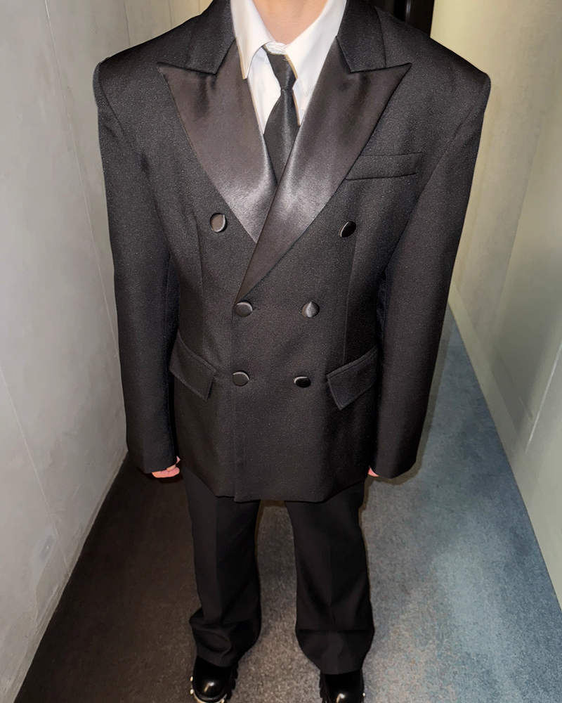 【10.31新作】サテンカラーモードクラシカルジャケット mf3571