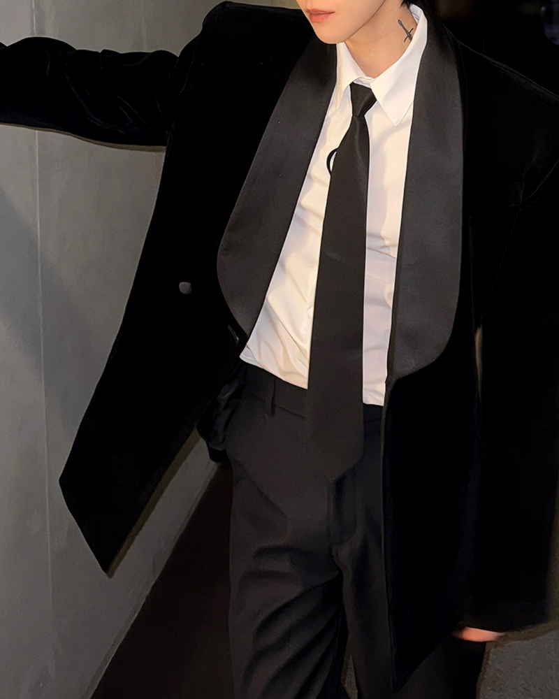 【11.12新作】スウェードサテンカラークラシカルジャケット mf3575