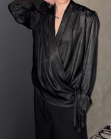 【3.11新作】モードサテンドレープトップス mf3685