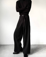 【1.7新作】スリムバックルプリーツフレアスラックス mf3632