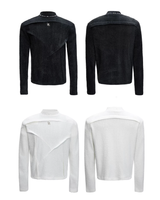 【12.29新作】ハイネックアシンメトリーパールニットトップス mf3626