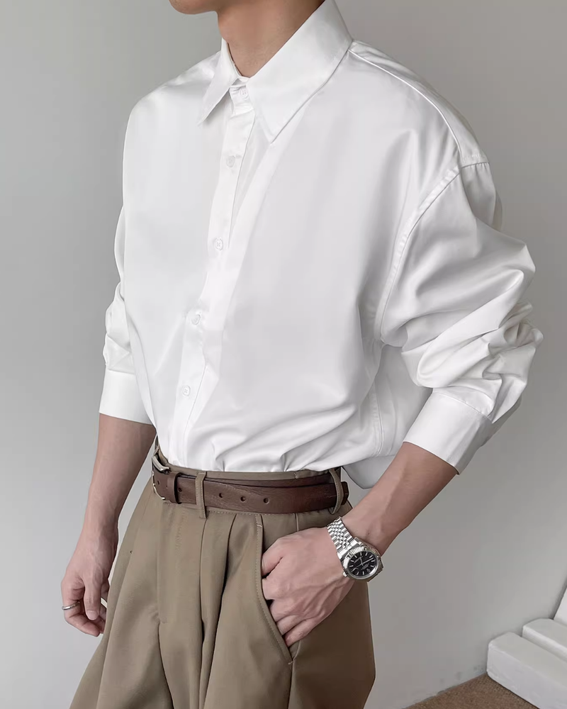 【11.26新作】レイヤーデザインコリアンシャツ mf3591