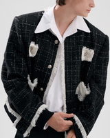 【12.1新作】ラグジュアリーバイカラーツイードジャケット mf3602