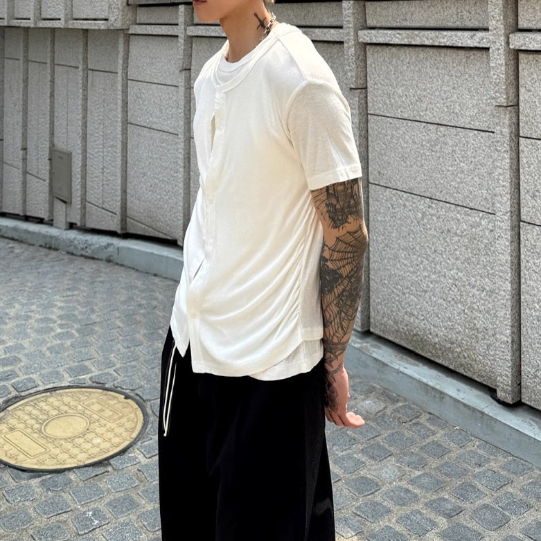 MODEFREAKの【6.25新作】カーディガンデザインレイヤードTシャツ mf3406の画像