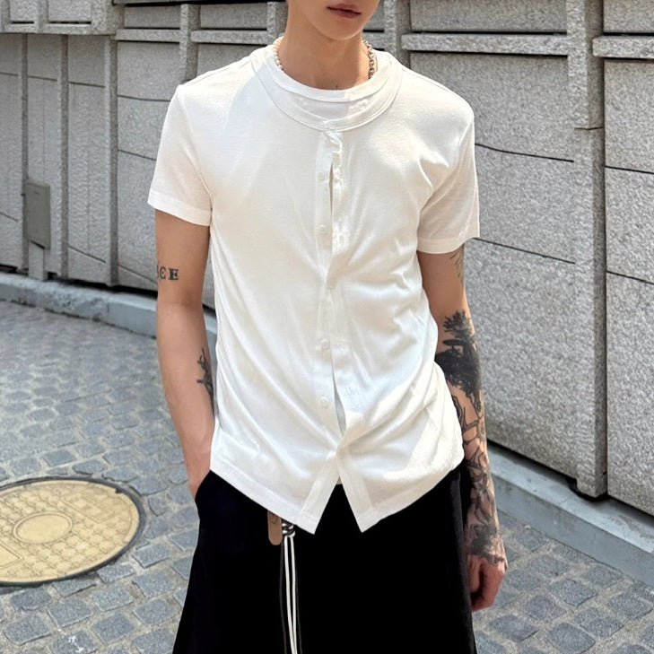MODEFREAKの【6.25新作】カーディガンデザインレイヤードTシャツ mf3406の画像