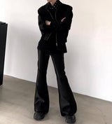 MODEFREAKのレザーフレアモードパンツ mf2869の画像