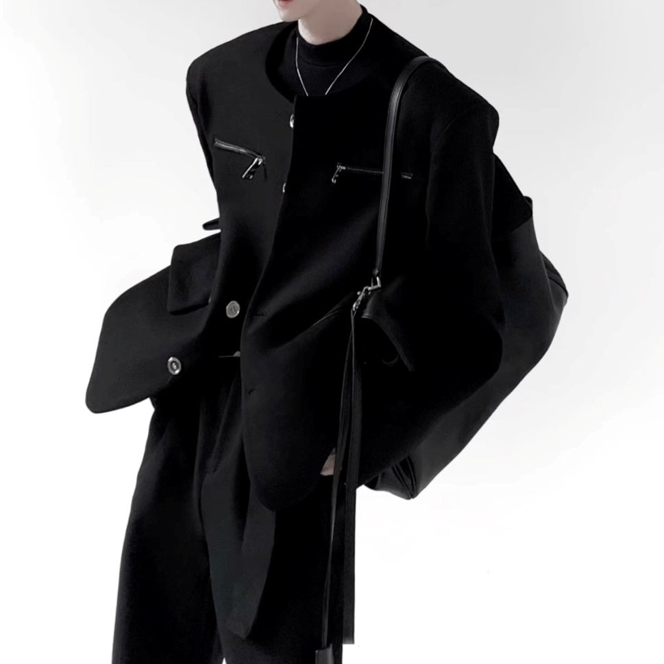 MODEFREAKのノーカラーディティールジップデザインジャケット mf3250の画像