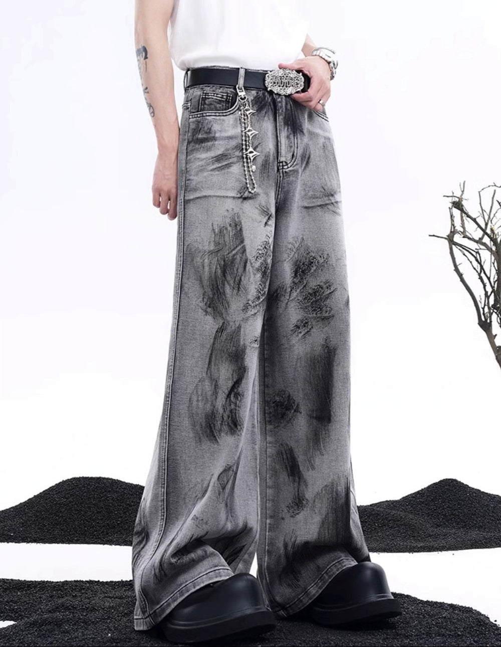 Loose washed mode summer denim pants mf3267【韓国モードファッション】