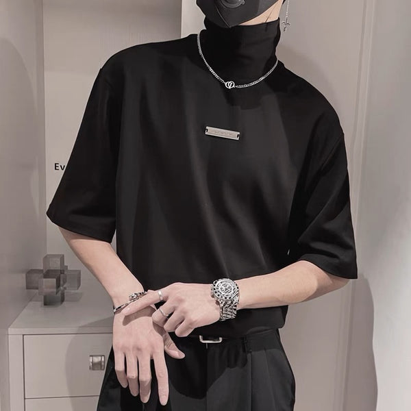 MODEFREAKのハイネックワンポイントTシャツの画像1