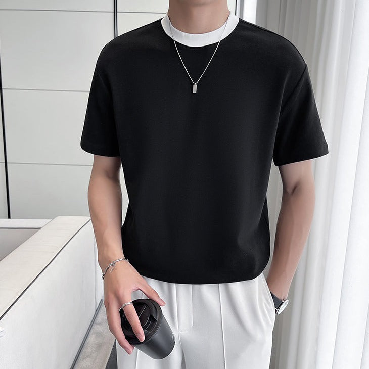 MODEFREAKのネックバイカラーTシャツの画像3