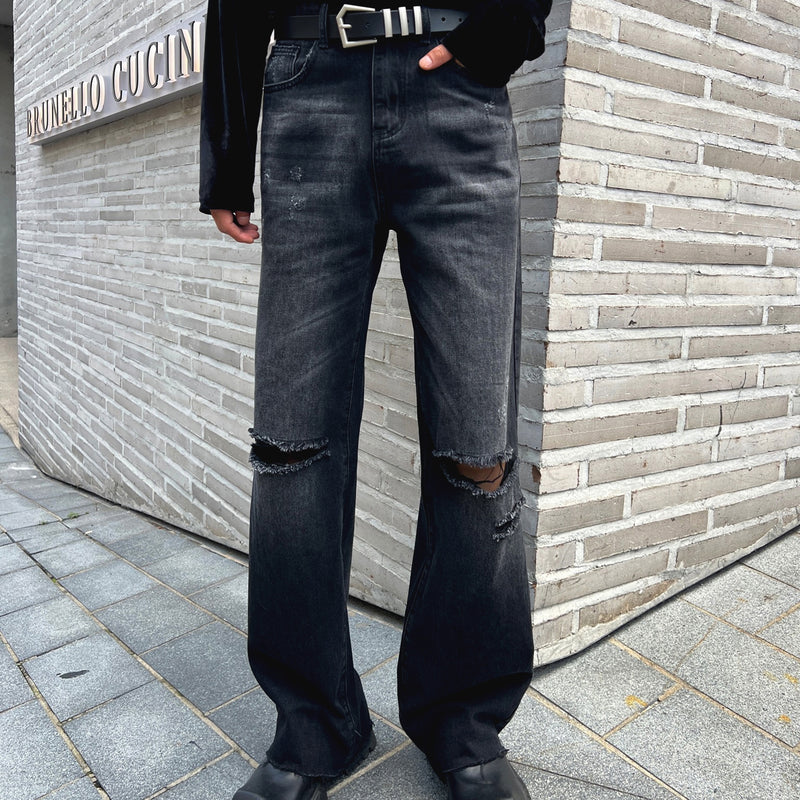 MODEFREAKのストレートダメージジーンズ mf2157の画像