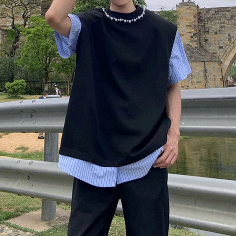 MODEFREAKの【5.23新作】ツーピースシャツデザイントップス mf3361の画像