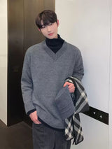 Bicolor Korean high neck knit mf3140