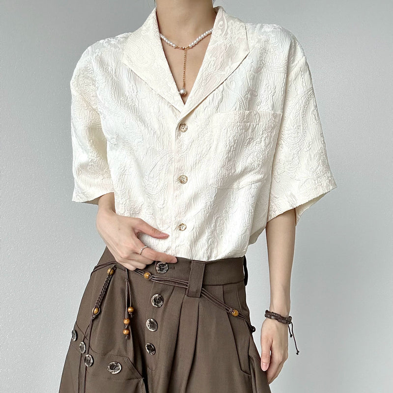 MODEFREAKのエンボスモノトーンクラシカルシャツ mf3382の画像