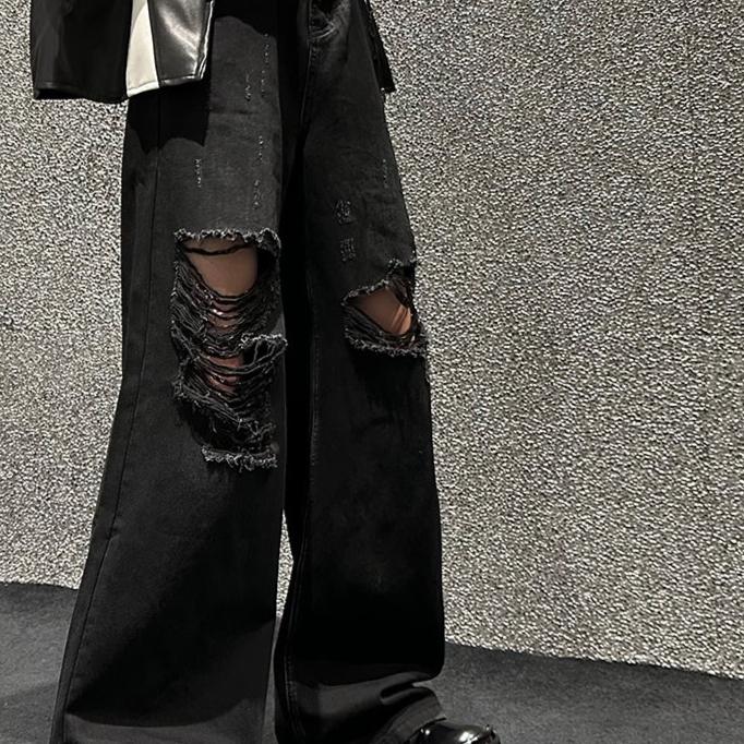 MODEFREAKのフレアダメージデニムパンツ mf2945の画像
