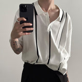 MODEFREAKのモノトーンラインコリアンポロトップス mf3383の画像