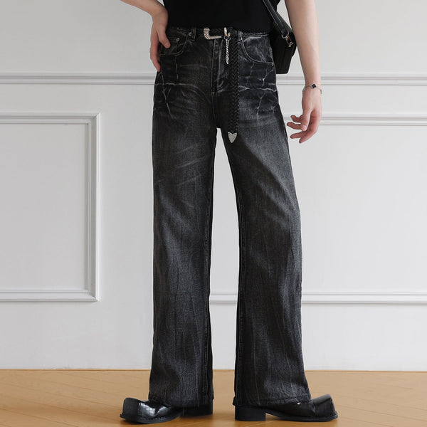 MODEFREAKのウォッシュドデザインストレートデニムパンツ mf3414の画像