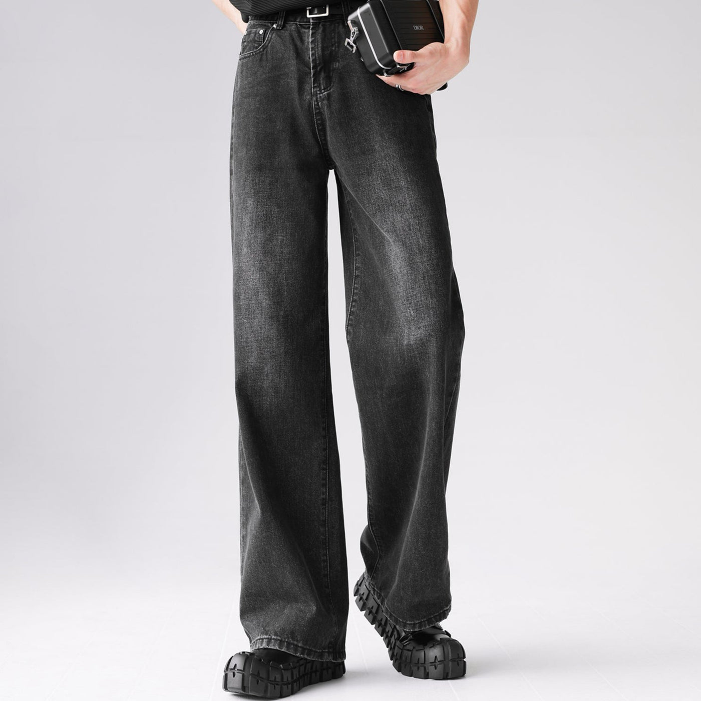 ドレープコリアンモードデニムパンツ mf2675【韓国モードファッション】