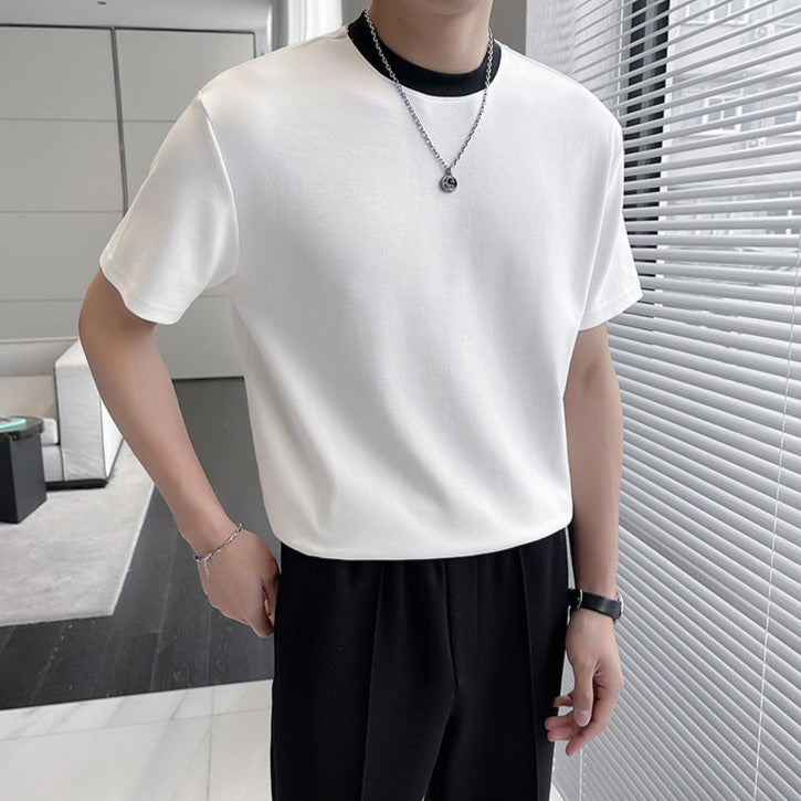 MODEFREAKのネックバイカラーTシャツの画像11