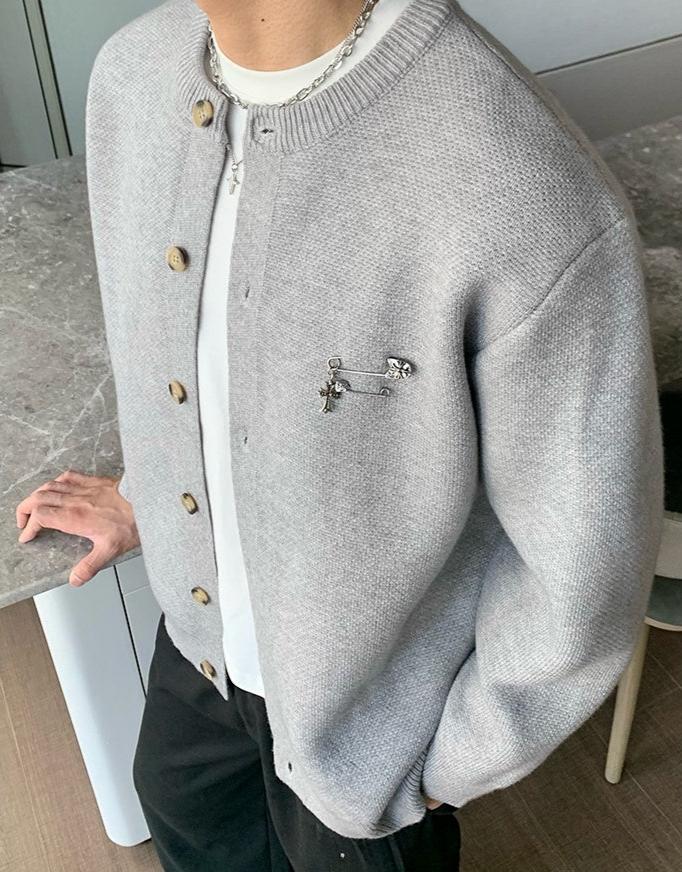 MODEFREAKのピンデザインクラシカルカーディガン mf3049の画像