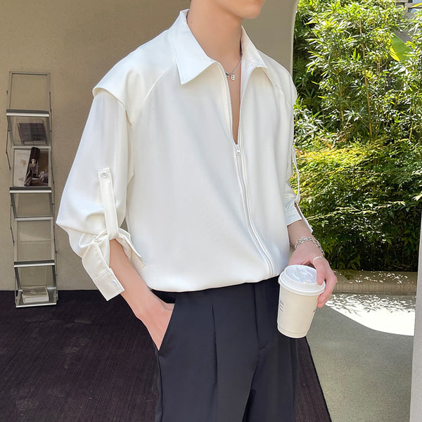 MODEFREAKのジップアップスリーブデザインシャツの画像2