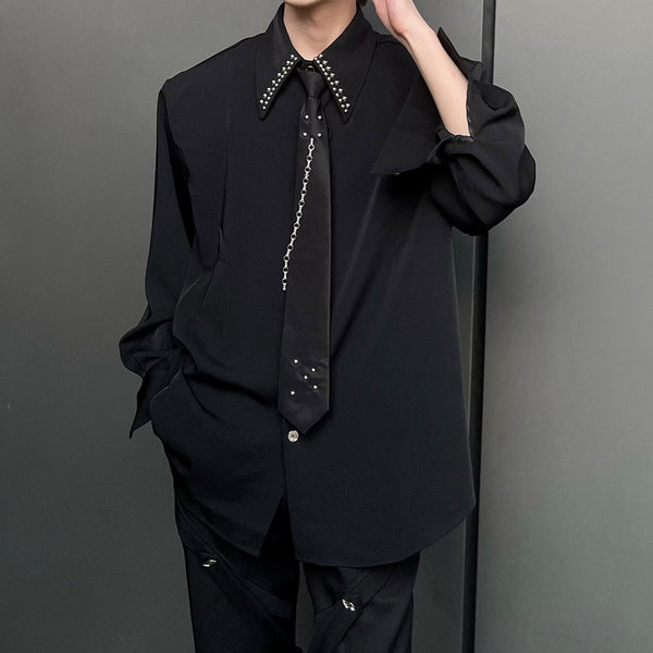 MODEFREAKの【9.19新作】スタッズチェーンコリアンモードシャツ mf3496の画像