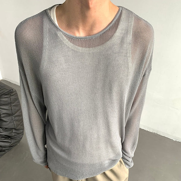 See-through knit top mf2708