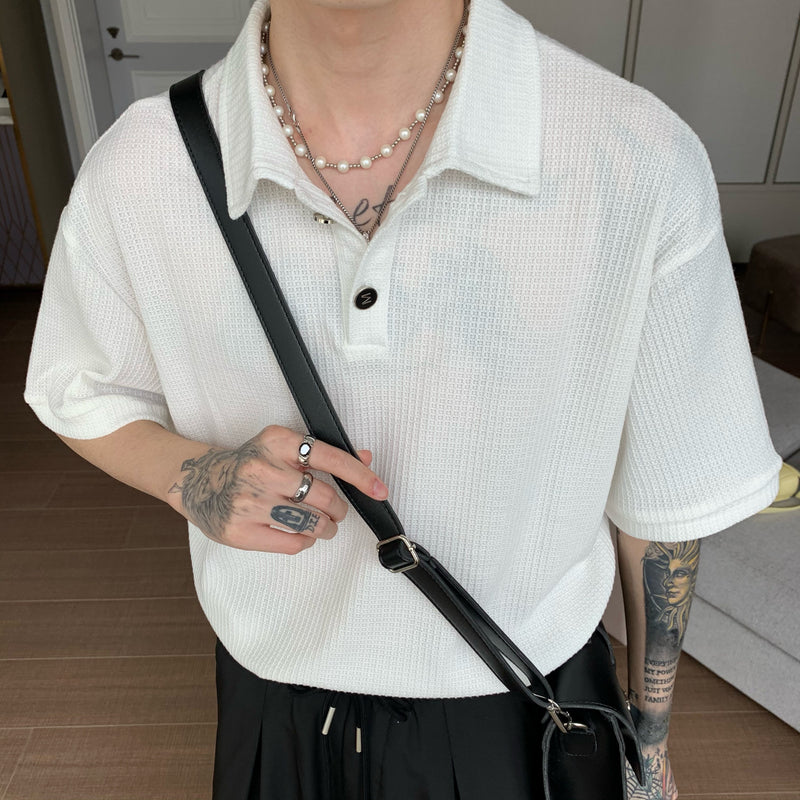 MODEFREAKのワッフルタッチポロシャツの画像2