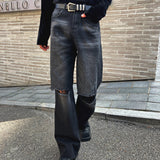 MODEFREAKのストレートダメージジーンズ mf2157の画像