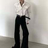 MODEFREAKのモードシルエットシルバーボタンシャツ mf3223の画像