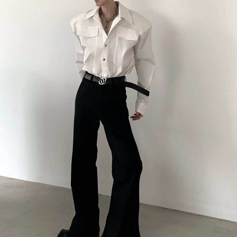 MODEFREAKのモードシルエットシルバーボタンシャツ mf3223の画像