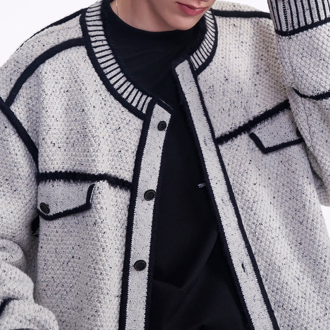 MODEFREAKのモノトーンバイカラーカーディガン mf3500の画像