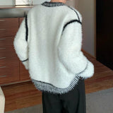 Bicolor Mohair Touch Mode Cardigan mf3124
