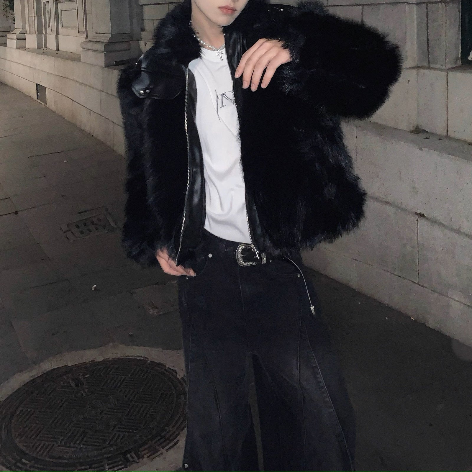 ファーレザーモードラグジュアリージャケット mf2986【韓国モード