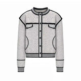 MODEFREAKのコントラストラインデザインカーディガン mf2981の画像