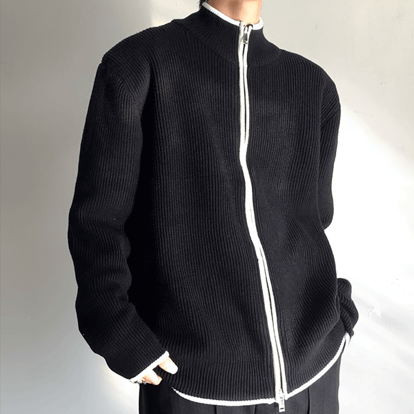 MODEFREAKのシンプルリブニットジャケット mf2475の画像1