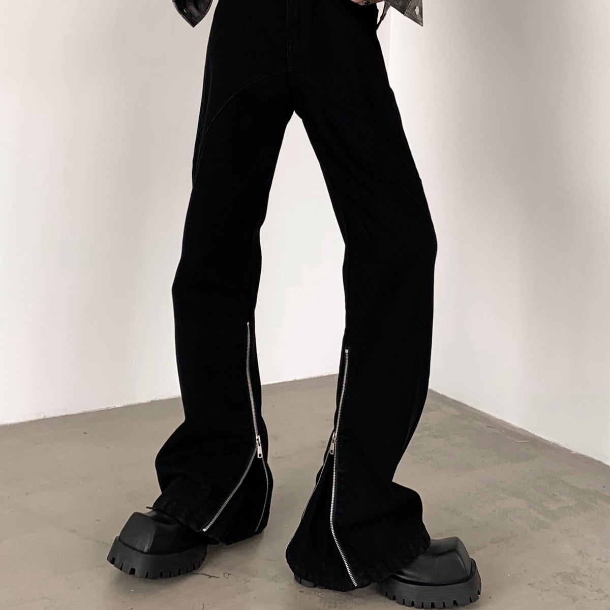 MODEFREAKのスリットジップアップデニムパンツ mf2915の画像