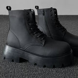 マットレザー厚底ブーツ mf3173