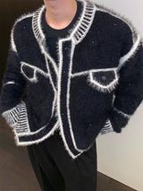 Bicolor Mohair Touch Mode Cardigan mf3124