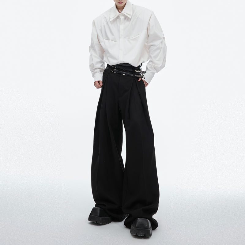 MODEFREAKのタックデザインモノトーンシャツ mf3182の画像